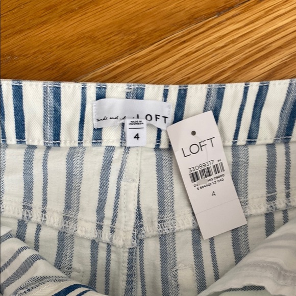 LOFT Blue and White A-Line Mini Skirt - Picture 3 of 3